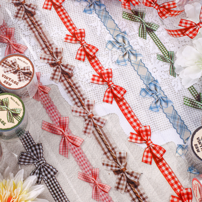 Washi Tape Set - 3.5x200cm 1roll Ribbon Red Bow Washi
