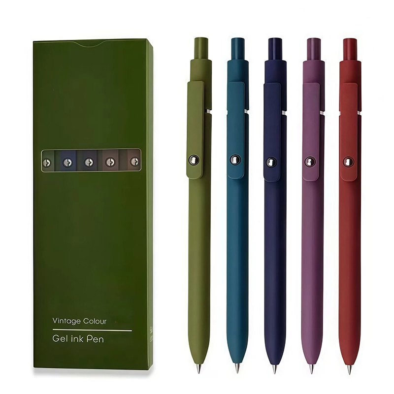 Gel Ink Pen Set - 5 Pcs/Set Morandi Colour Gel Pens