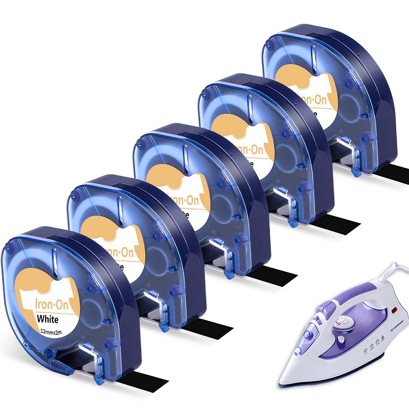 Label Printer Tape - 5Pk Compatible Dymo LetraTag Iron-On Fabric