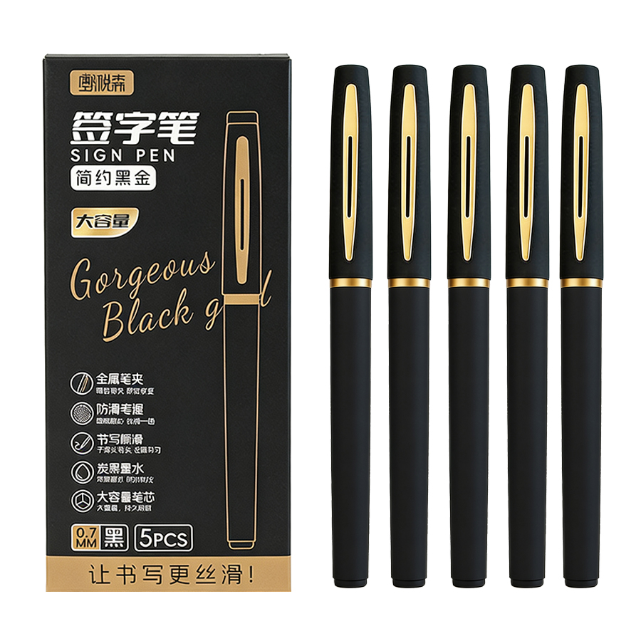 Stationery Supplies Business - 5Pcs/Pack Large Capacity Gel Pen 0.5/0.7/1.0mm