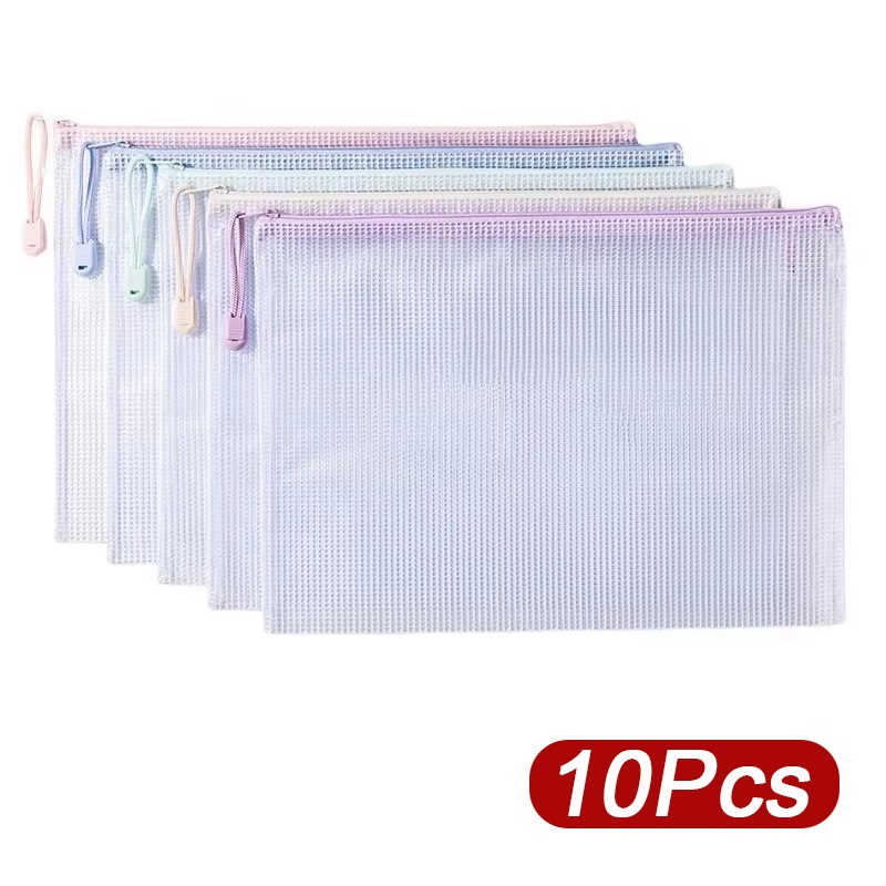 Stationery Warehouse - 5-30pcs Zipper Mesh Bag A4/A5 Plastic
