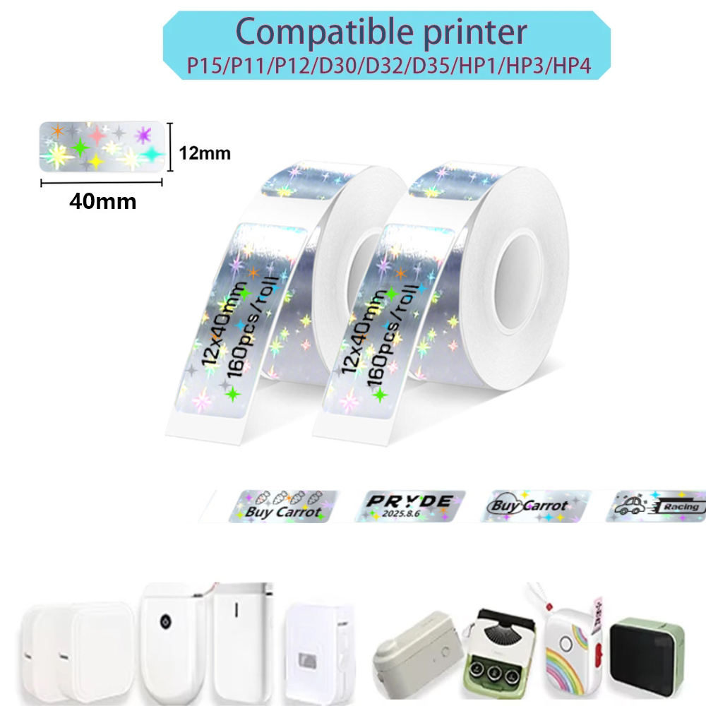 Label Printer Tape - P15 Label Maker Tape Portable Self-adhesive