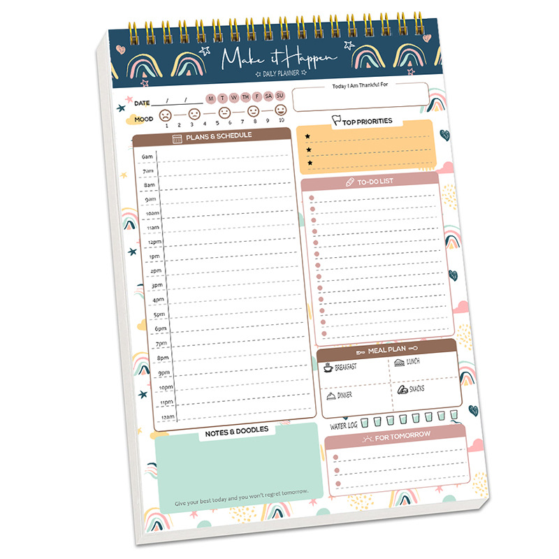 Office Stationery Supply List - Planner Agenda Spiral A5 Notebook Schedules