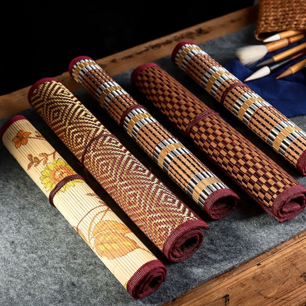 Pen Pouch Roll - High Quality Bamboo Painting Brushes Holder
