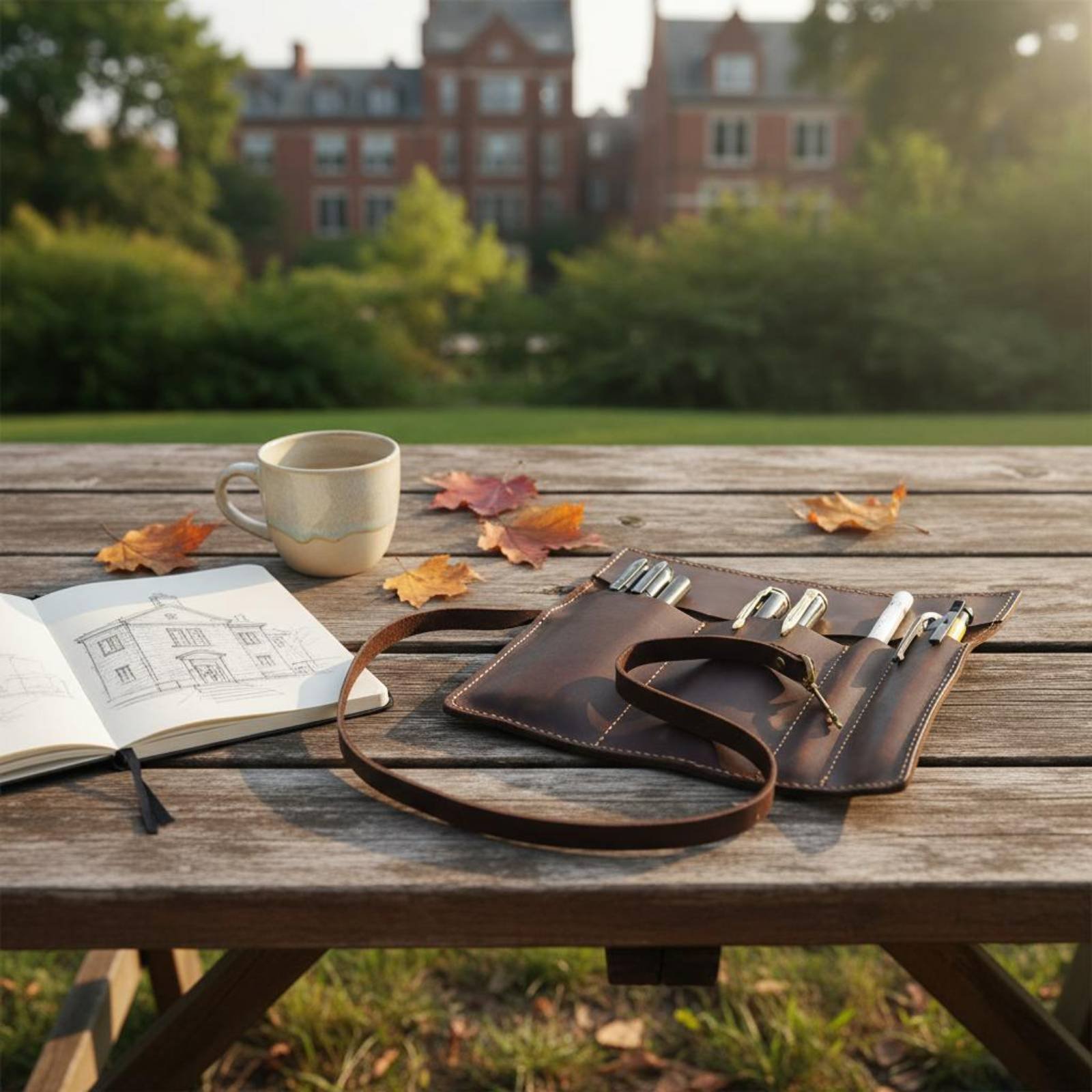 Leather Foldable Writing Utens - đánh giá và giá Pen Pouch Roll