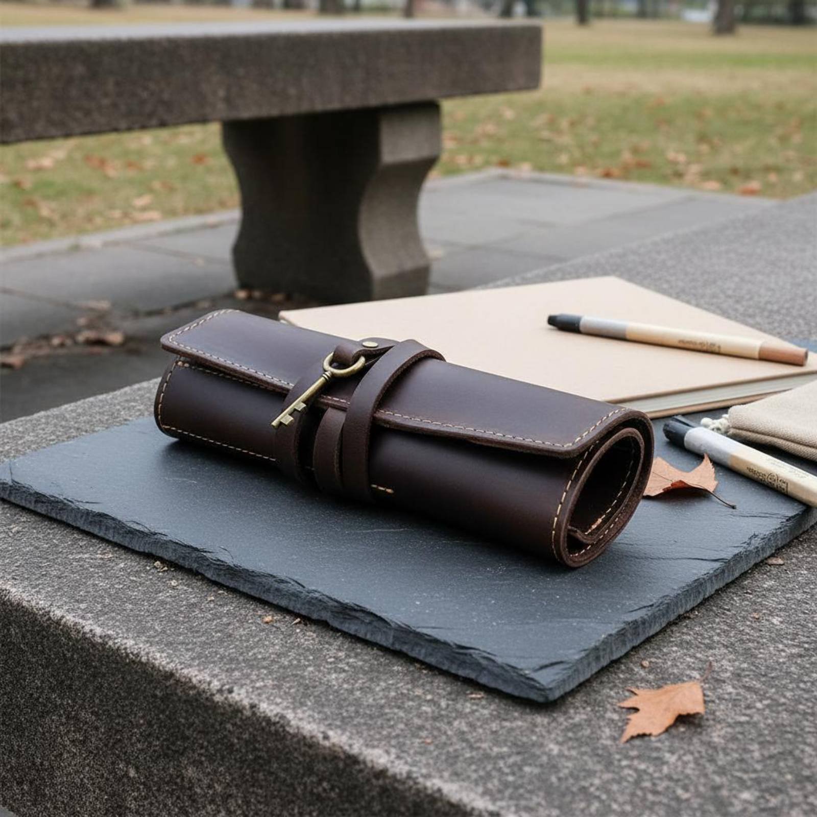 Leather Foldable Writing Utens - đánh giá và giá Pen Pouch Roll