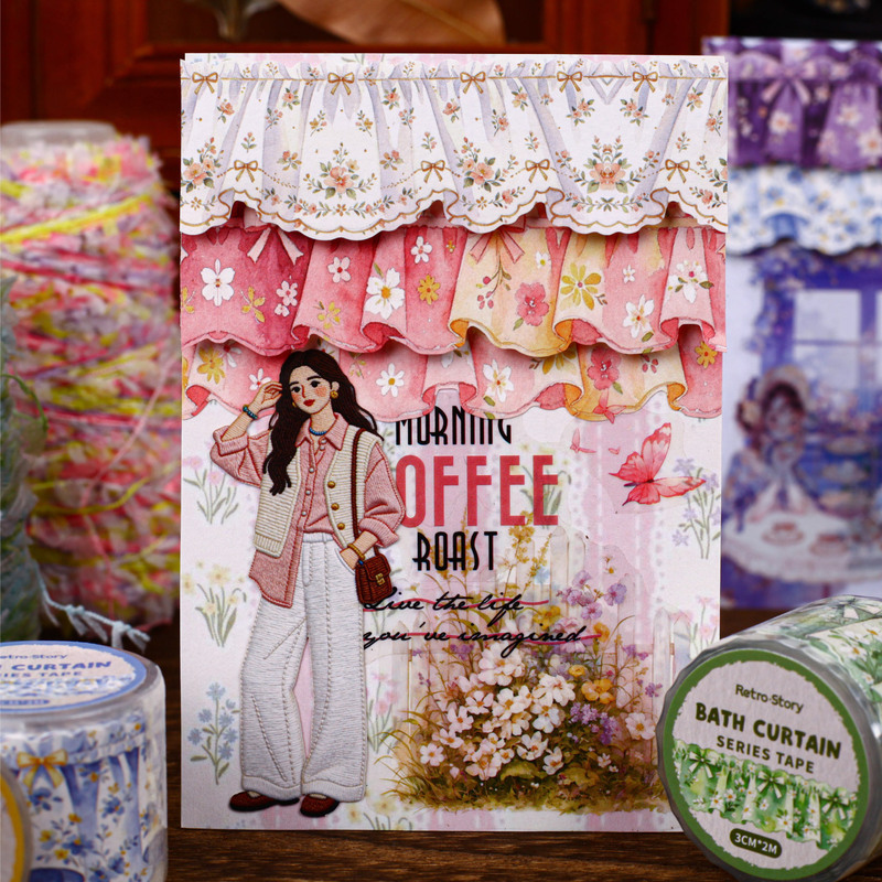 3x200cm/1roll Pleated Curtain  - đánh giá và giá Washi Tape Set