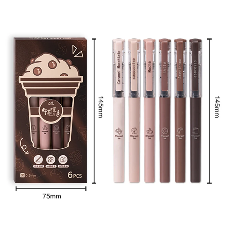 Pack of 6 Brown Gel Pens - 0.5 - đánh giá và giá Gel Ink Pen Set