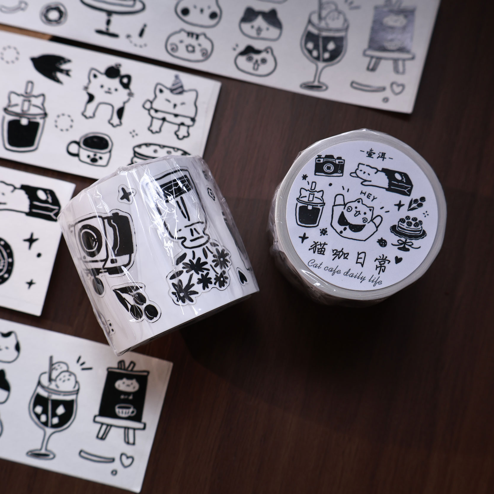 YiEr Studio Vintage Daily Cat' - đánh giá và giá Washi Tape Set