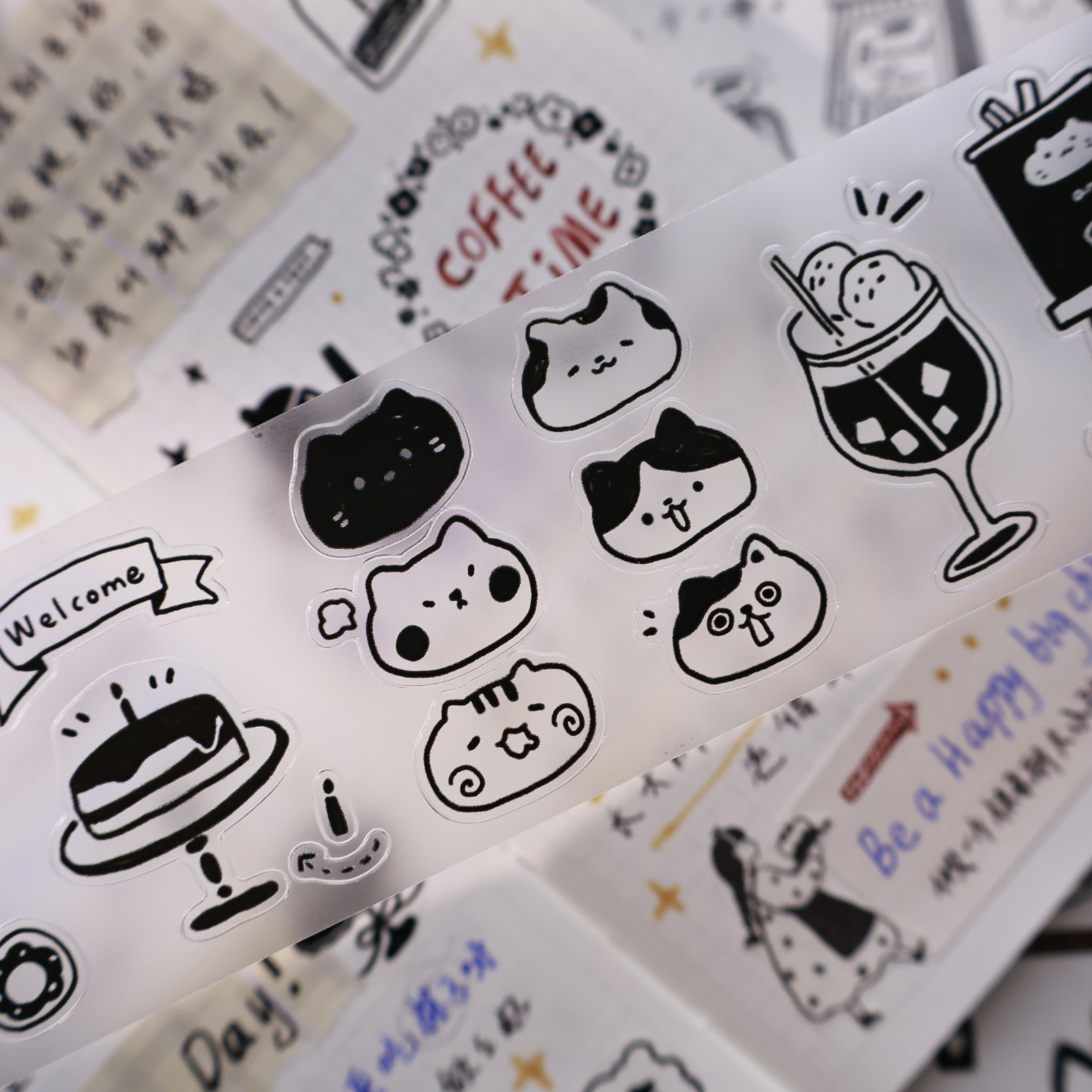 YiEr Studio Vintage Daily Cat' - đánh giá và giá Washi Tape Set