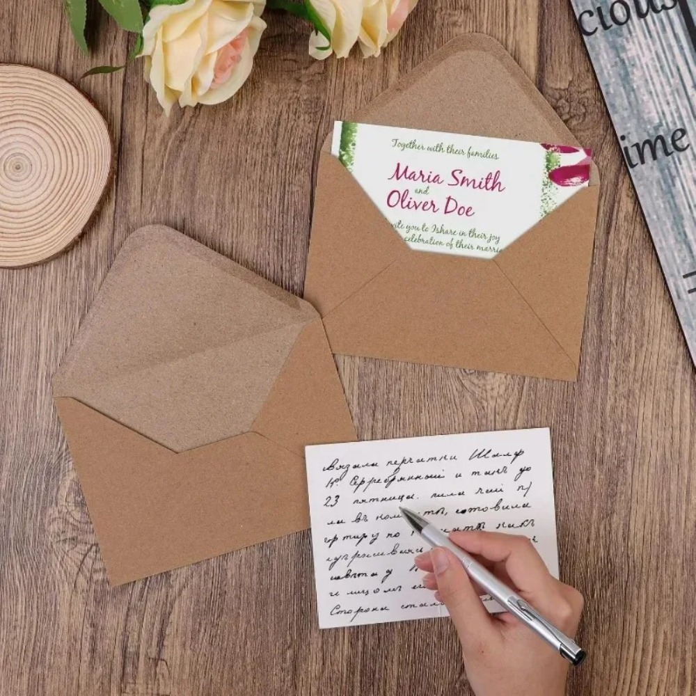 50Pcs Classical Brown Kraft Bl - đánh giá và giá Letter Envelope Kraft