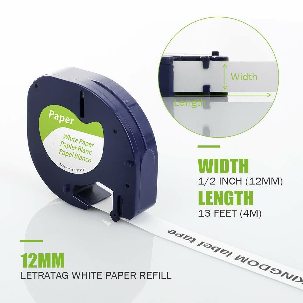 3-10PK 12mm Letra Tag Tapes Co - đánh giá và giá Label Printer Tape