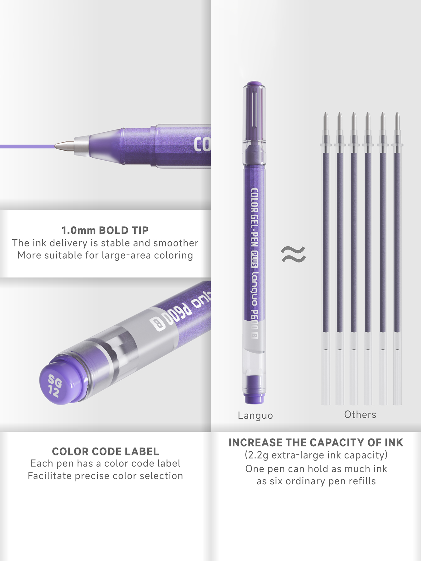 Languo 216-Color Acrylic & Gli - đánh giá và giá Gel Ink Pen Set