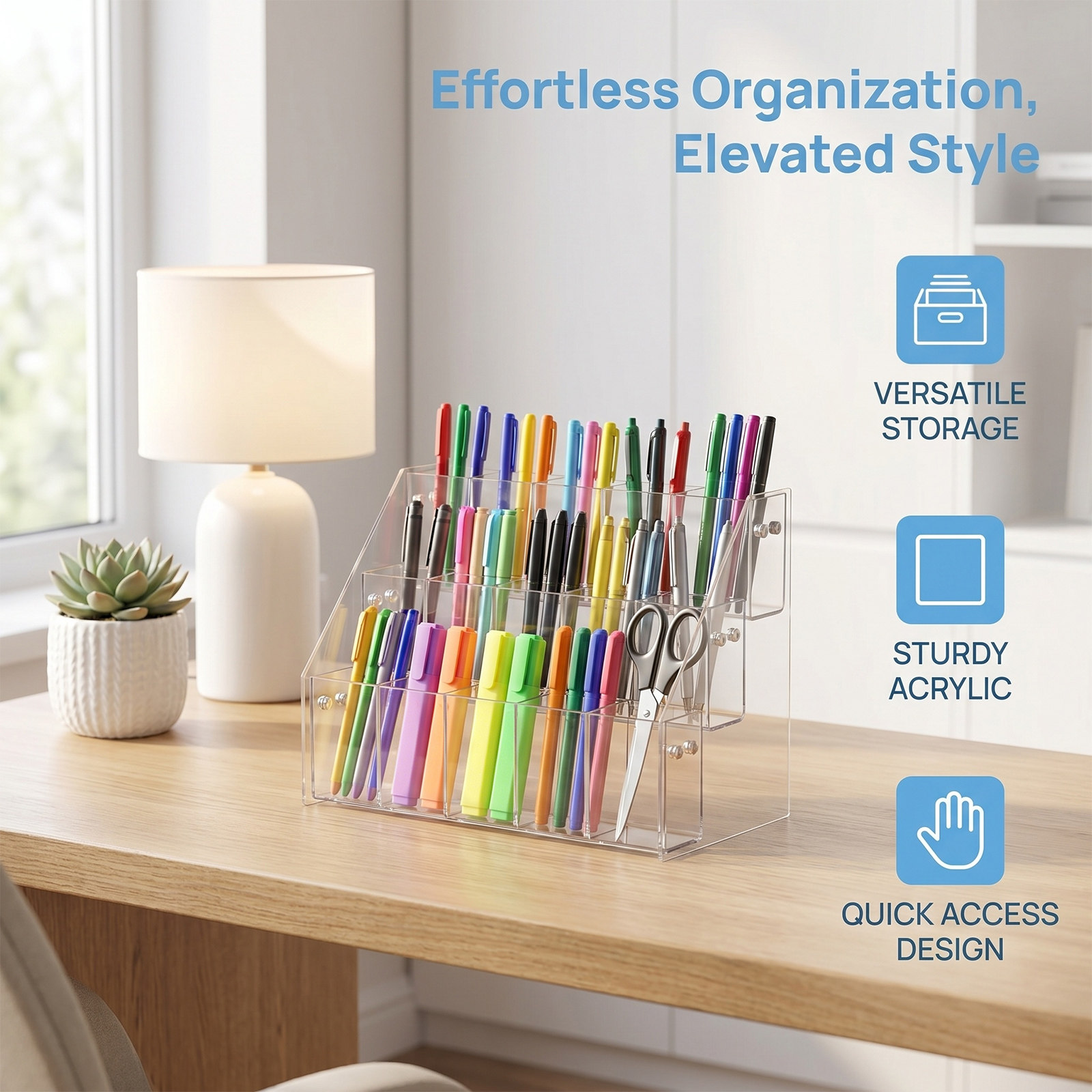 Modern Clear Acrylic Pen Holde - đánh giá và giá Stationery Office And School Supply Stores