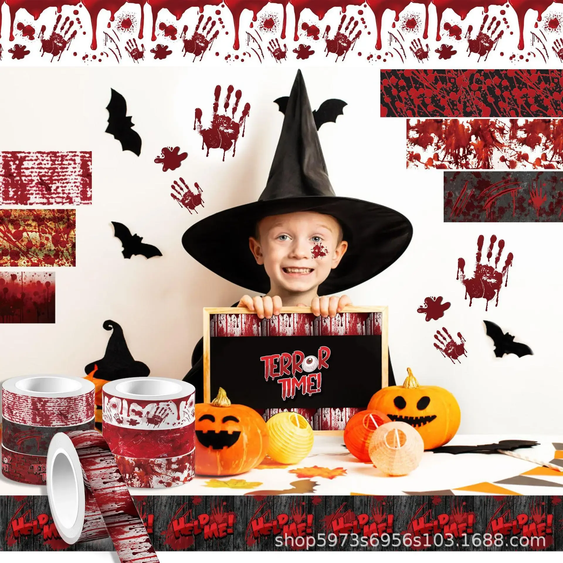 Halloween Bloody Hand Bleeding - đánh giá và giá Washi Tape Set