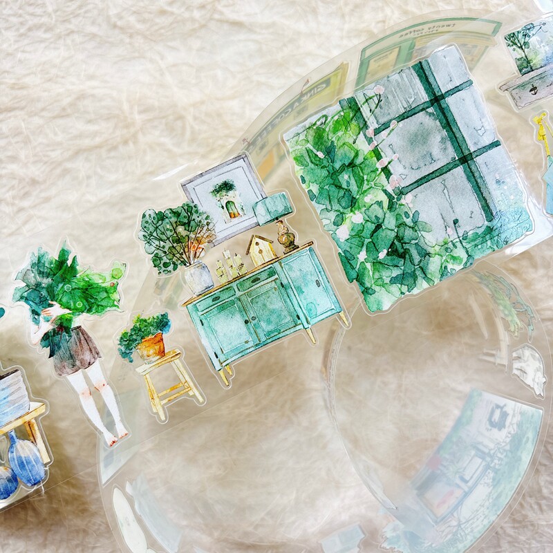 DingDing Studio Vintage Green  - đánh giá và giá Washi Tape Set