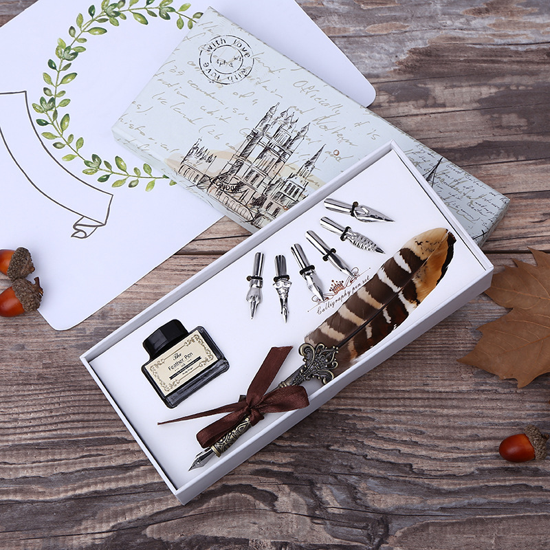Retro Feather Dip Pen Writing  - đánh giá và giá Fountain Pen Ink