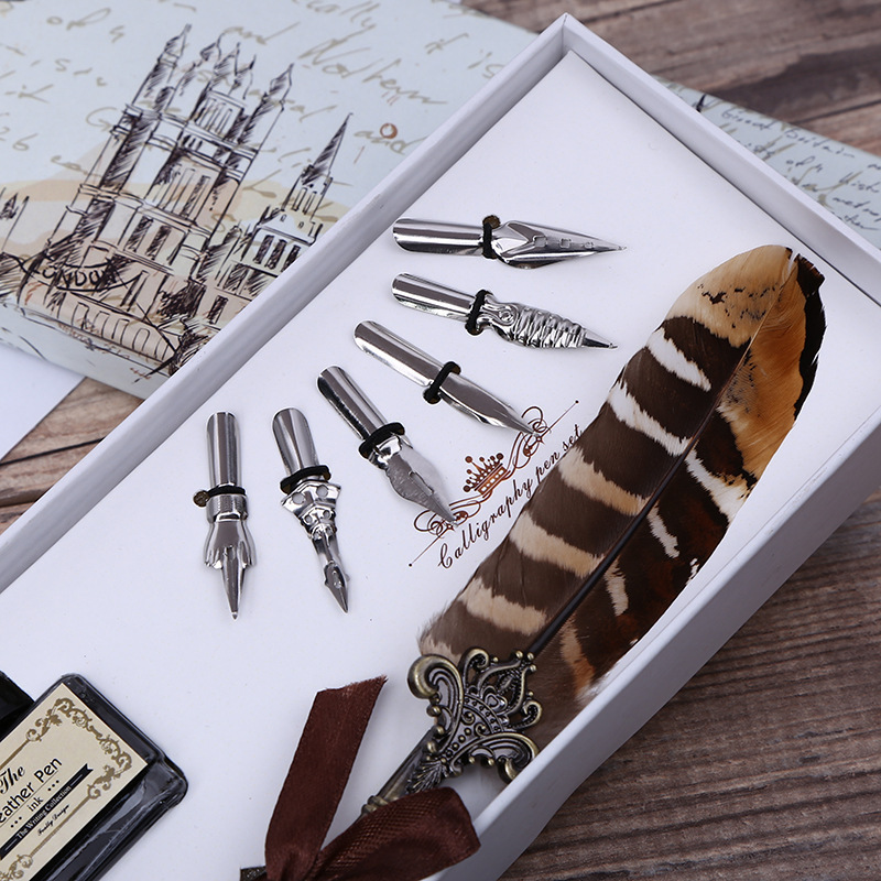 Retro Feather Dip Pen Writing  - đánh giá và giá Fountain Pen Ink