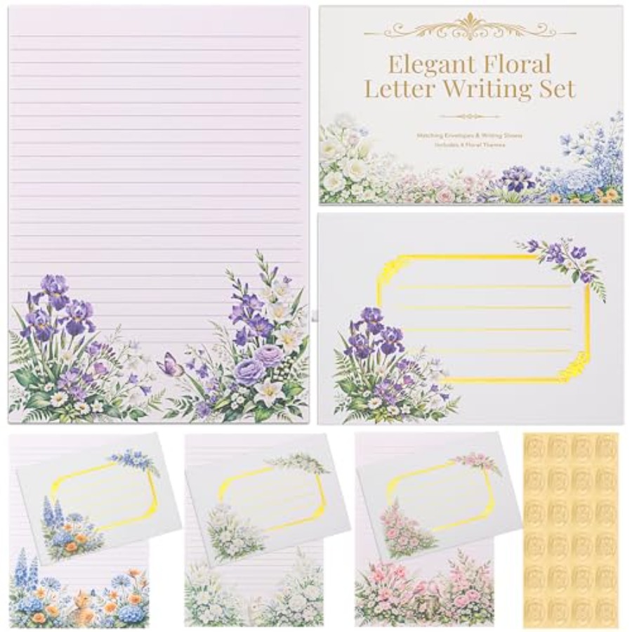 Elegant Floral Stationary Set  - đánh giá và giá Letter Envelope Kraft