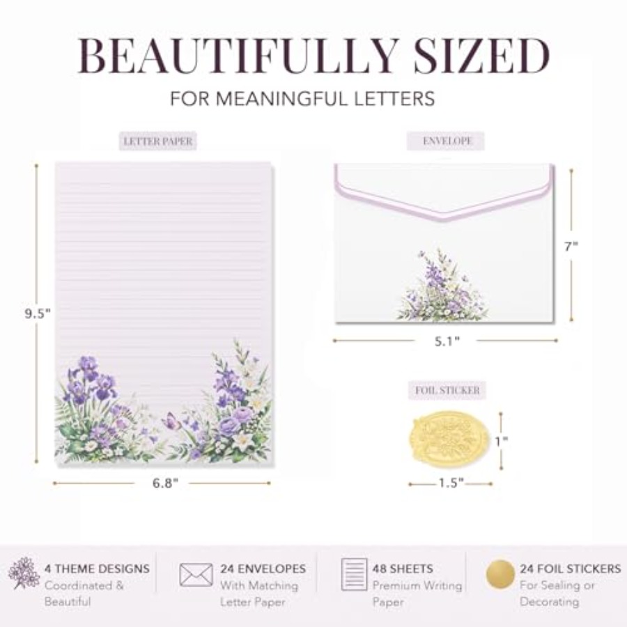 Elegant Floral Stationary Set  - đánh giá và giá Letter Envelope Kraft