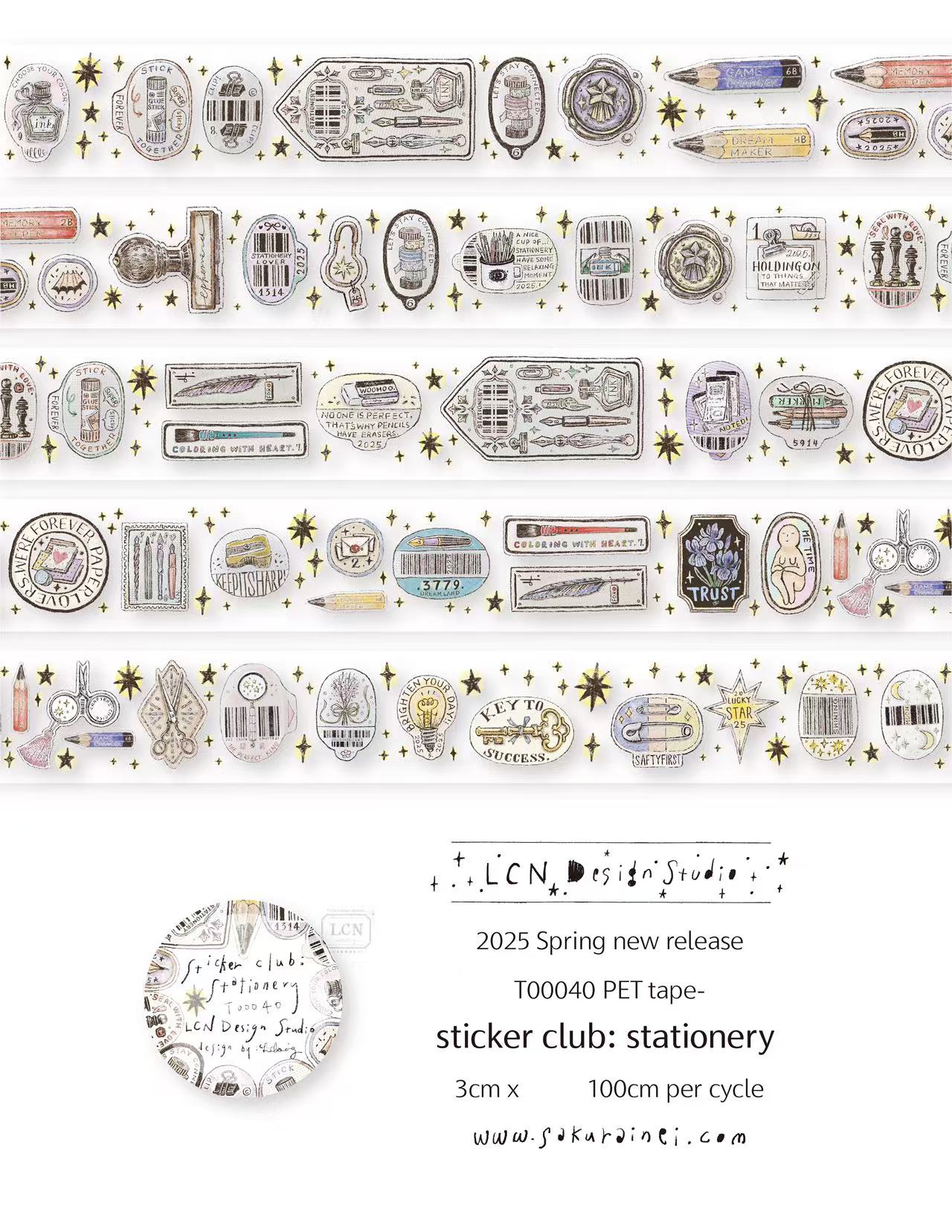 1 Loop LCN Vintage Sticker Clu - đánh giá và giá Washi Tape Set