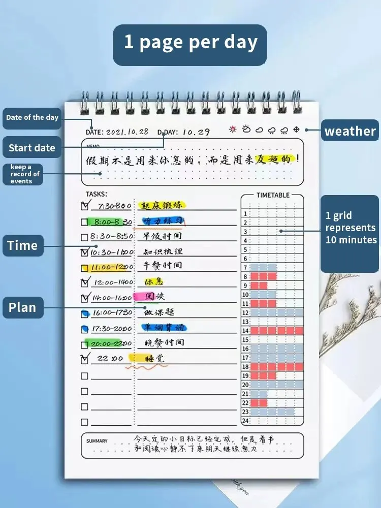 1pc Planner Agenda Spiral A5 N - đánh giá và giá Office Stationery Supply List